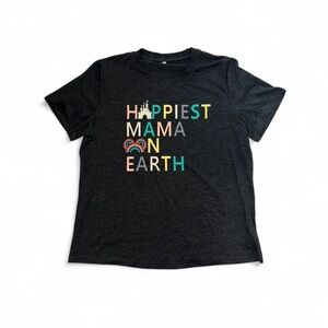 Disney Happiest Mama on Earth Women’s XL T-Shirt‎ Gray unbranded EUC